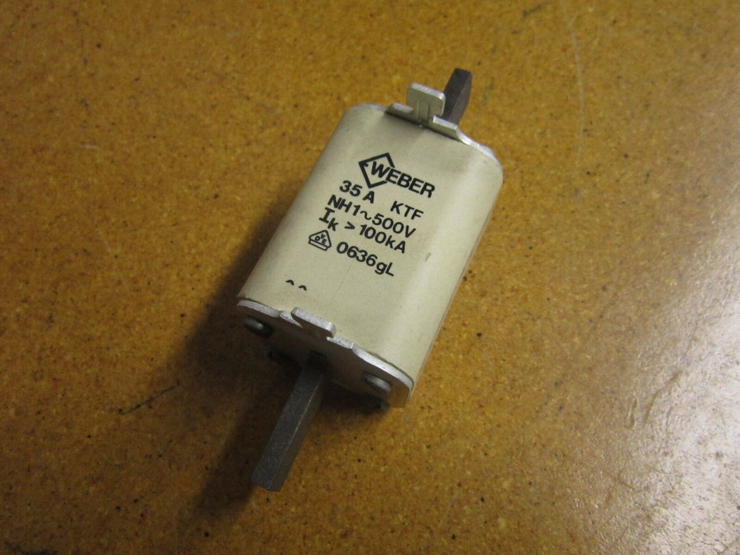 WEBER 35A KTF NH1 500V IK 100kA Fuse 0636 gL