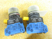 Load image into Gallery viewer, Idec HW-DA1F Block HW1L-M1F10QD Contact Blocks W-24V With Pushbuttons (Lot of 2)
