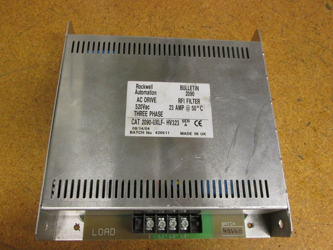 Allen Bradley 2090-UXLF-HV323 Ser A AC Drive 520VAC 3Ph 23Amp RFI Filter Used