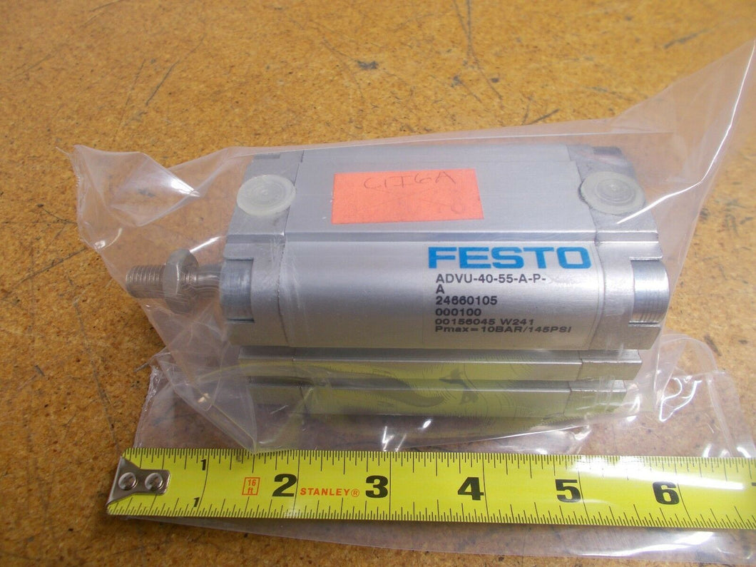 FESTO ADVU-40-55-A-P-A Pneumatic Cylinder 24660105 10Bar 145PSI Gently Used