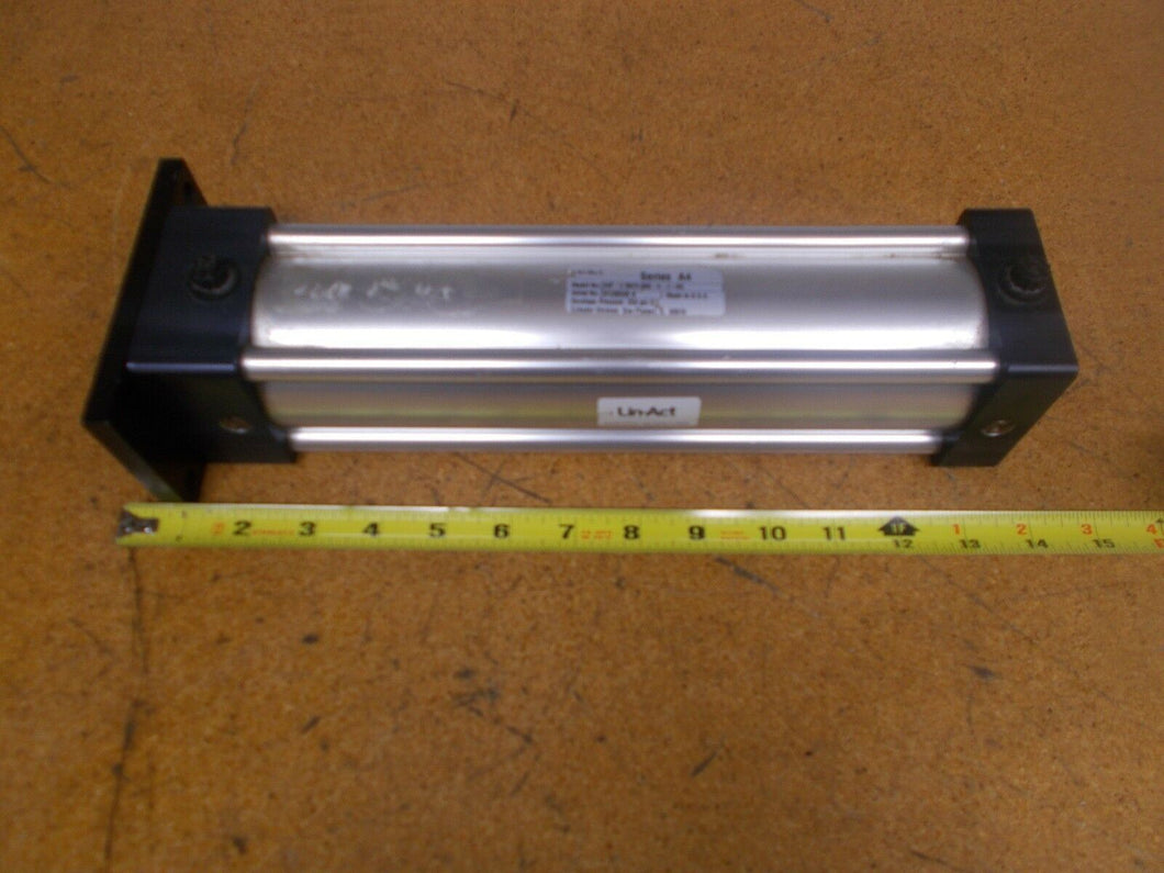 Lin-Act Series A4 A4F-2.50X9.000-4-J-HC Pneumatic Cylinder 250PSI Used