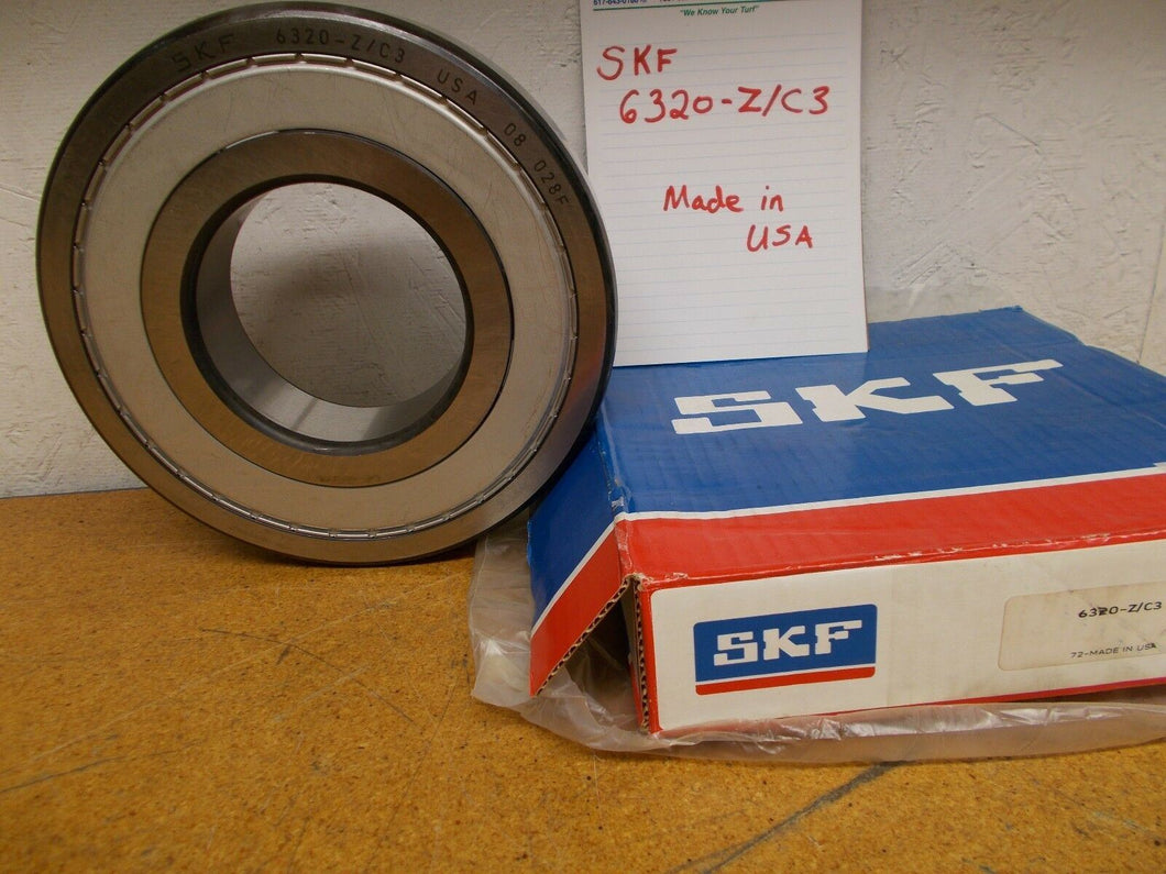 SKF 6320-Z/C3 08 028F Single Row Ball Bearing New