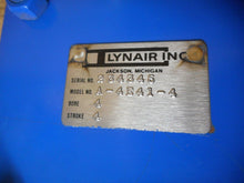 Load image into Gallery viewer, LYNAIR INC A-4E41-4 Pneumatic Cylinder 4&quot; Bore 4&quot; Stoke Gently Used
