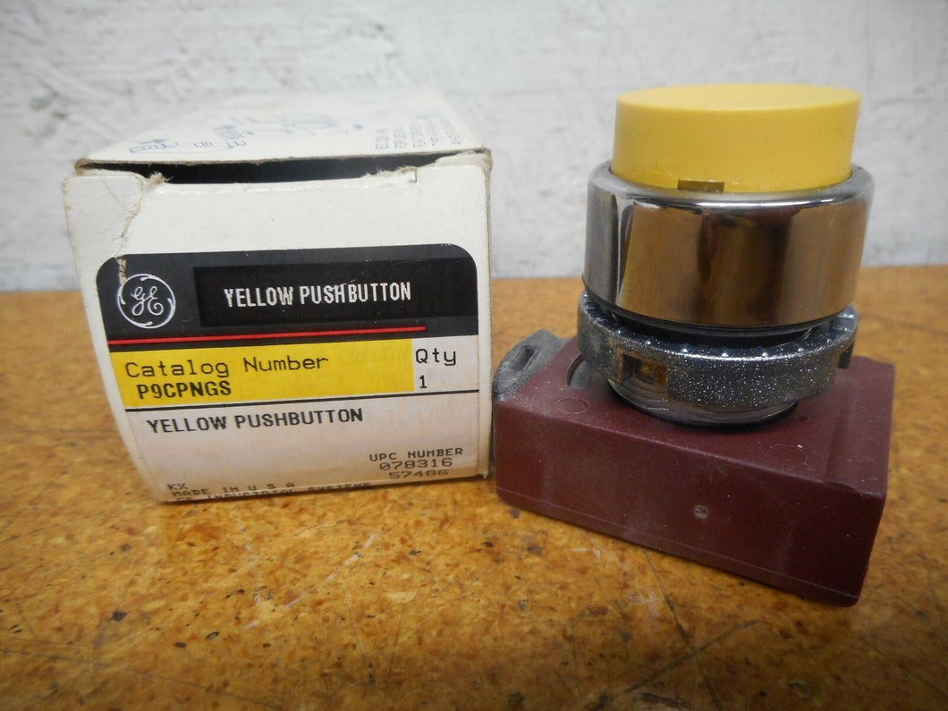 General Electric P9CPNGS Yellow Pushbutton New In Box