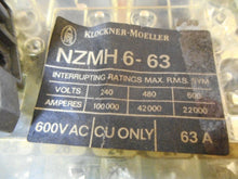 Load image into Gallery viewer, Klockner NZMH6-63 Circuit Breaker 63A 600VAC ZM6a-40-NA No Handle Used Warranty
