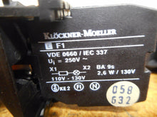 Load image into Gallery viewer, Klockner-Moeller EF1 Contact Blocks &amp; (4) Pilot Light Switches Used W/ Warranty

