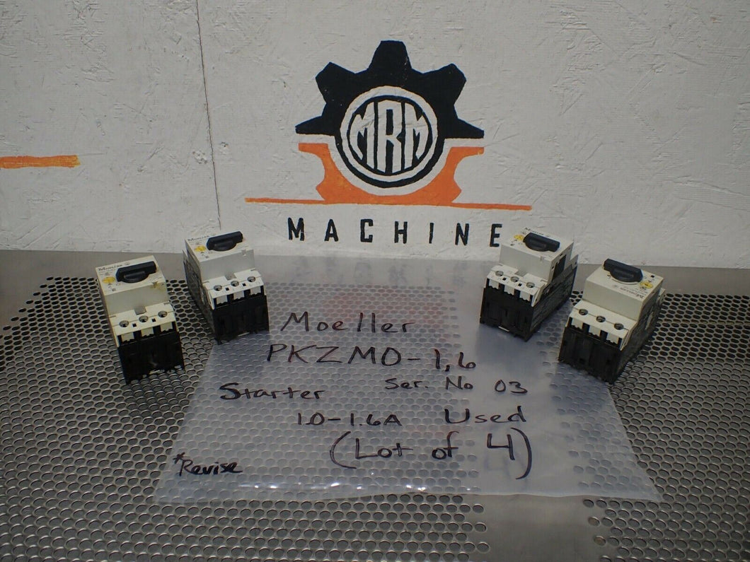 Moeller PKZM0-1,6 Ser 03 Manual Motor Starter 1.0-1.6A Used Warranty (Lot of 4)