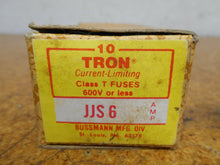 Load image into Gallery viewer, Bussmann Tron JJS-6 Current Limiting Fuses 6A 600V New (Box of 2 Fuses)
