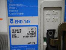 Load image into Gallery viewer, Westinghouse EHD3020 6638C9DG85 Circuit Breaker 20A 480VAC 3P Used With Warranty

