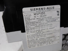 Load image into Gallery viewer, Siemens MSP100 Manual Starter Protector 10.0-16.0Amp Range New In Box
