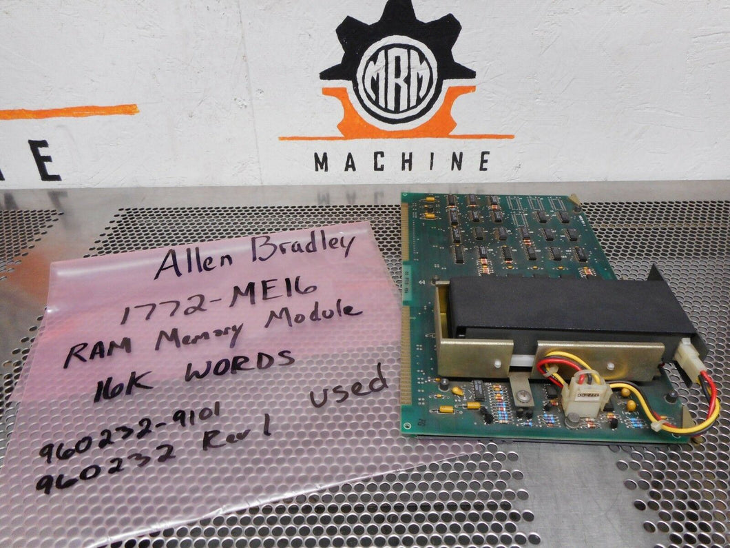 Allen Bradley 1772-ME16 Ram Memory Module 16K WORDS 960232-9101 960232 Rev 1