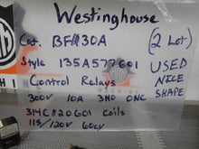 Load image into Gallery viewer, Westinghouse BF30A Control Relay Style 135A577G01 300V 10A 3NO ONC Used (2 Lot)
