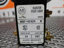 Load image into Gallery viewer, Allen Bradley 800T-QC424 Ser. N Green/Orange Cluster Pilot Light 24V AC-DC Used
