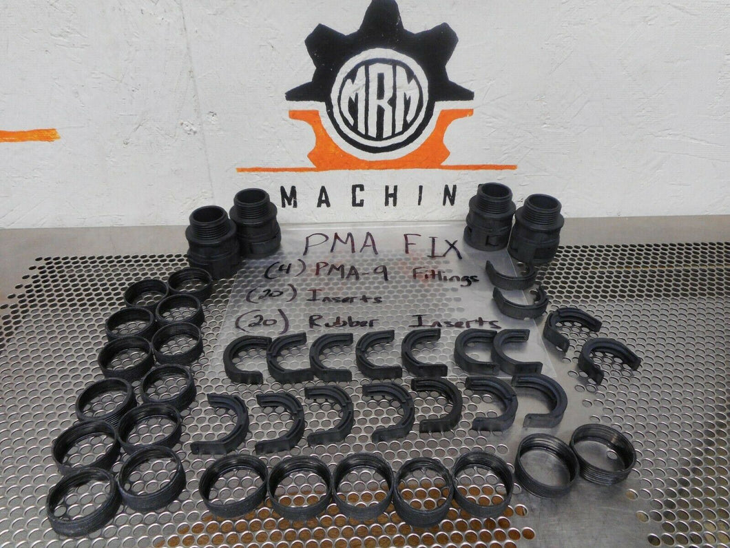 PMA FIX (4) PMA-9 Fittings (20) Inserts & (20) Rubber Inserts New Old Stock