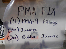 Load image into Gallery viewer, PMA FIX (4) PMA-9 Fittings (20) Inserts &amp; (20) Rubber Inserts New Old Stock

