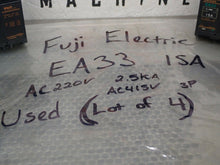Load image into Gallery viewer, Fuji Electric EA33 15A Circuit Breaker AC220V 2.5kA AC415V 3Pole Used (Lot of 4)
