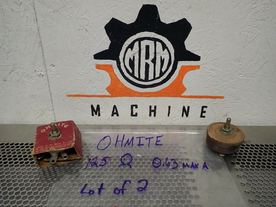 Ohmite 2040278 Rheostat Potentiometer 125Ohms 0.63A Used W/ Warranty (Lot of 2)