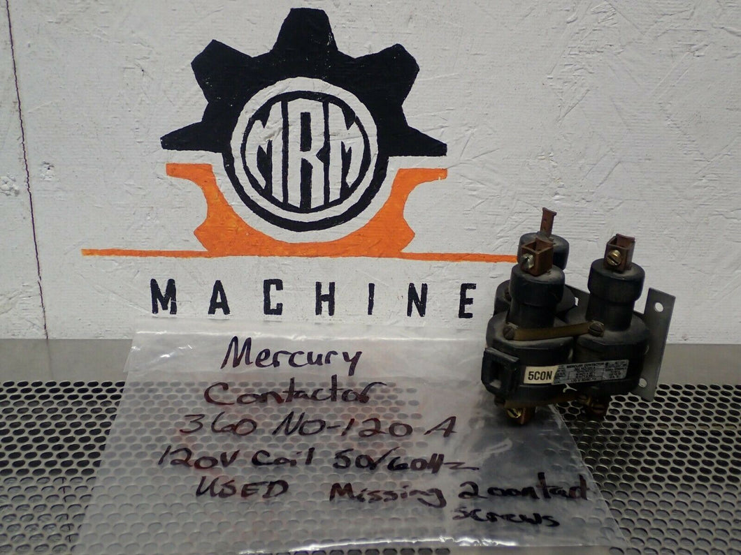 Mercury Contactor 360-NO-120A 120V Coil 50/60Hz Used With Warranty