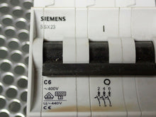 Load image into Gallery viewer, Siemens 5SX23 C6 Circuit Breakers 6A 400V 480VAC 3Pole Used Warranty (Lot of 8)
