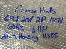 Load image into Gallery viewer, Crouse-Hinds GFCI 20A 2P 125V 60Hz 1-1/2HP Aluminum Housing Used With Warranty
