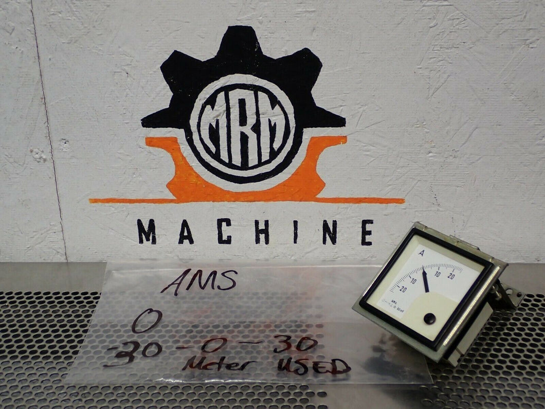 AMS -30-0-30 60vm Panel Meter Used With Warranty Fast Free Shipping