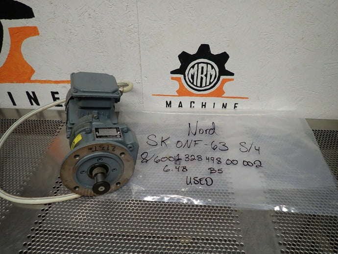 NORD SK ONF-63 S/4 8/6001328498.00 002 Gearmotor Used With Warranty - MRM Machine