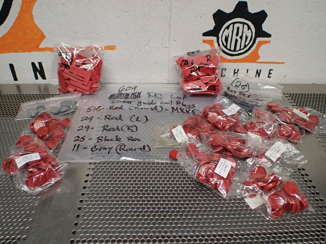 (609 Piece Lot) Linear Guide Rail Plugs (515) Red MRK55 (29) Red (L) & More NEW