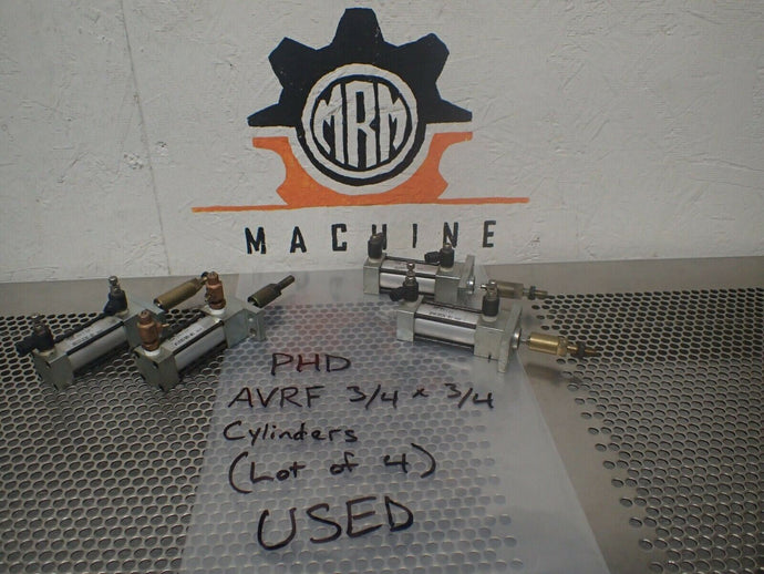 PHD AVRF 3/4x3/4 Pneumatic Cylinders Used With Warranty (Lot of 4) 1 W/O The Nut - MRM Machine