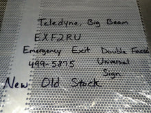 Load image into Gallery viewer, Teledyne, Big Beam EXF2RU Emergency Exit Double Faced Universal Sign 499-5875
