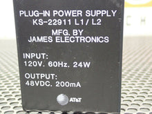 Load image into Gallery viewer, AT&amp;T KS-22911 L1/L2 Plug In Power Supply 120V 60Hz 24W 48VDC 200A New Old Stock

