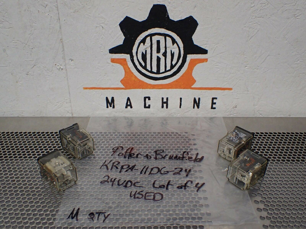 Potter & Brumfield KRPA-11DG-24 24VDC Relays 8 Pin Used With Warranty (Lot of 4) - MRM Machine
