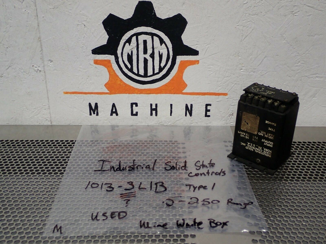Industrial Solid State Controls 1013-2LB1 Timer Relay Type 1 .5-250 Range Used