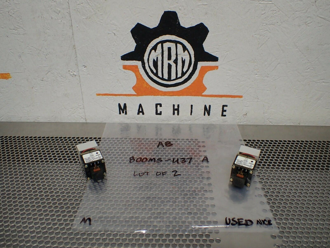 Allen Bradley 800MS-U37 Ser A Selector Switch W/ 24752-190-14 20K Ohm (Lot of 2)