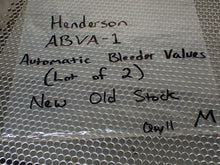 Load image into Gallery viewer, Henderson ABVA-1 Automatic Bleeder Valves New Old Stock (Lot of 2)
