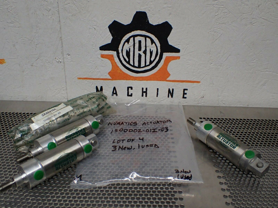 NUMATICS 1500D02-01I-03 Pneumatic Cylinders (3 New & 1 Used) See All Pictures