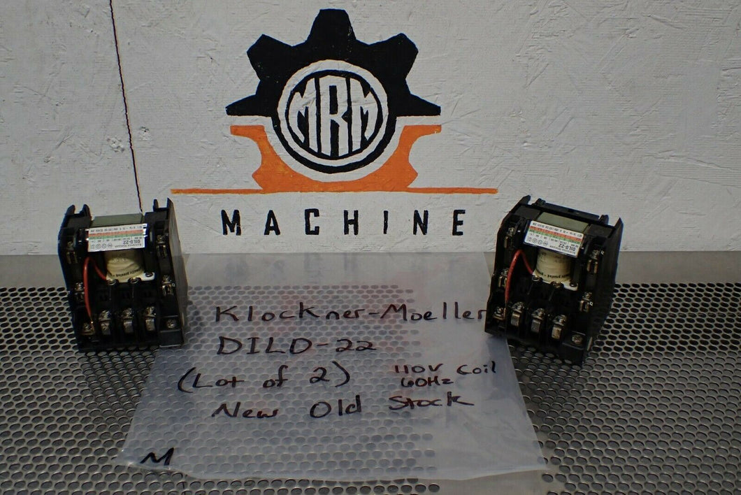 Klockner-Moeller DIL0-22 Contactor 110V 60Hz Coil New Old Stock (Lot of 2)
