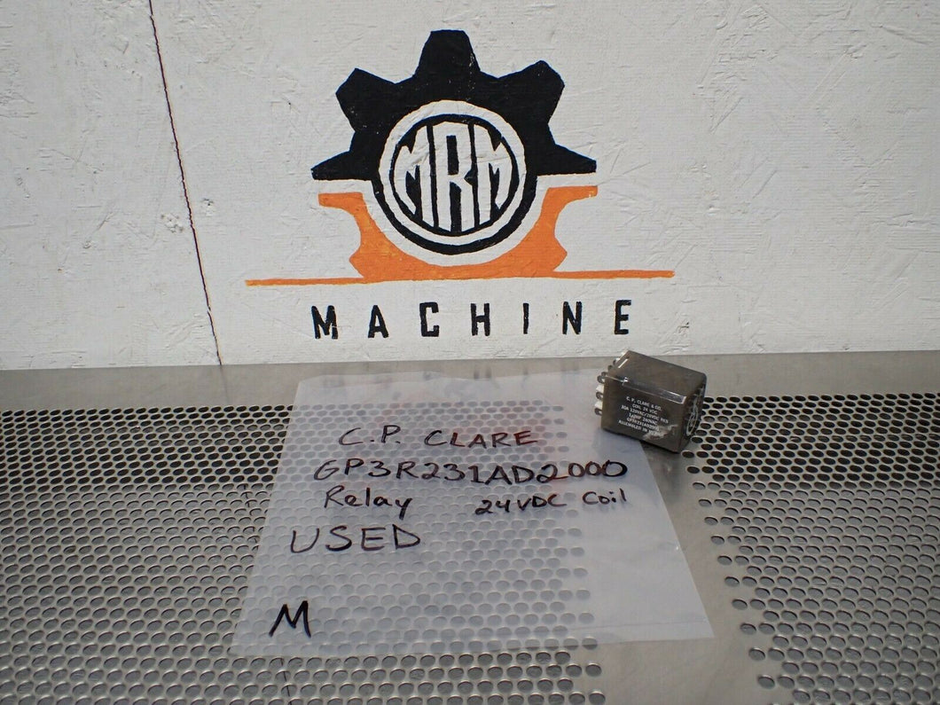C.P. Clare GP3R231AD2000 Relay 24VDC Coil Used With Warranty See All Pictures
