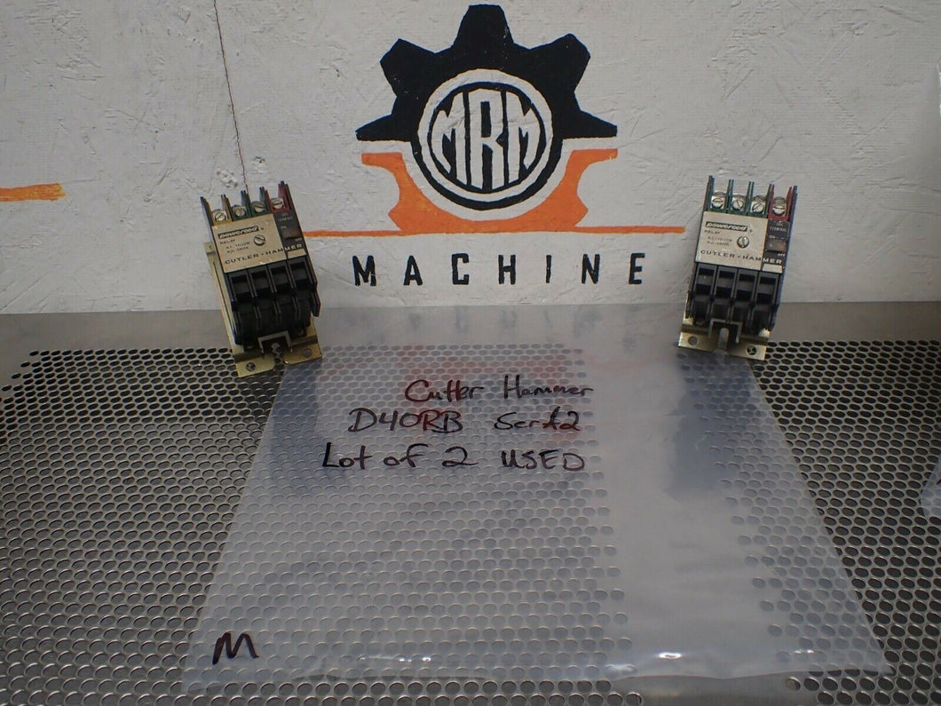 Cutler-Hammer D40RB Ser A2 Powereed Relays Used With Warranty (Lot of 2)