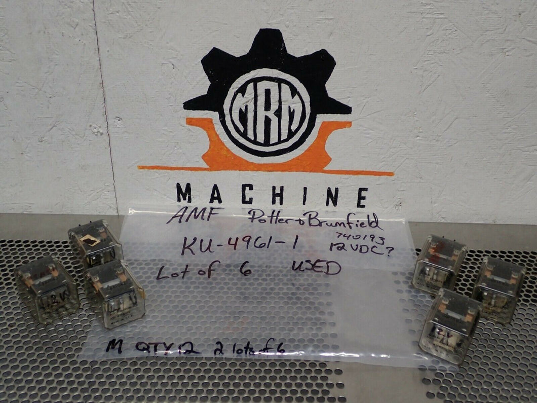 Potter & Brumfield KU-4961-1 Relays Used With Warranty (Lot of 6) See All Pics
