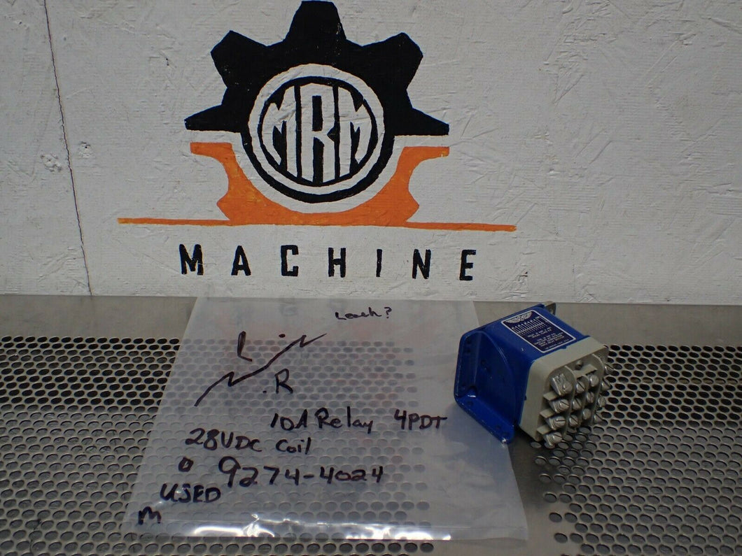 Leach 9274-4024 Relay 28VDC Coil Used With Warranty See All Pictures