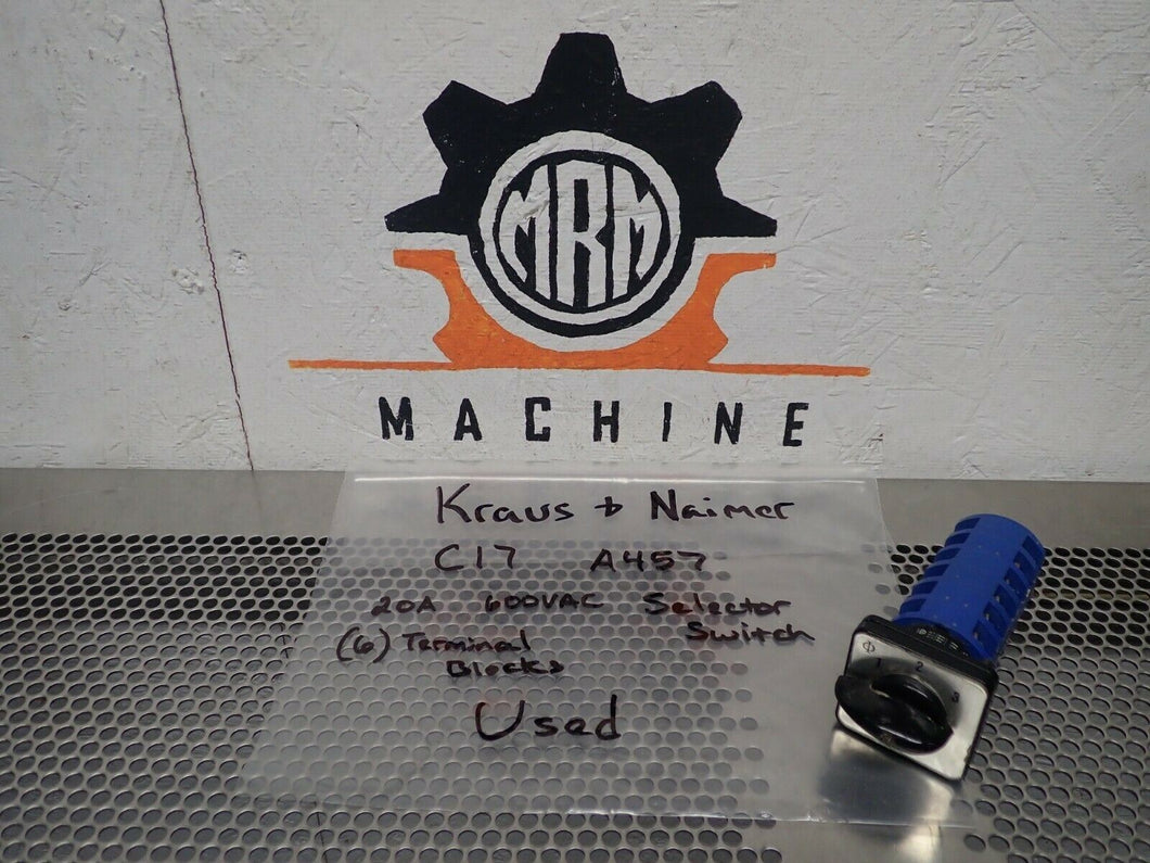 Kraus & Naimer C17 A457 Rotary Switch 4 Position Used With Warranty See All Pics