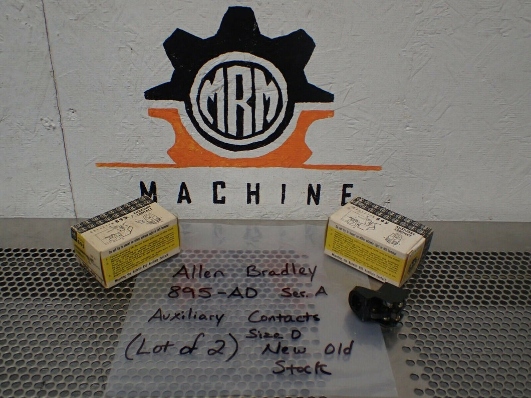 Allen Bradley 895-A0 Ser A Auxiliary Contacts Size 0 New Old Stock (Lot of 2)
