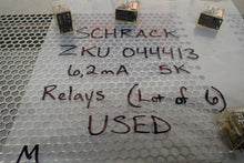 Load image into Gallery viewer, SCHRACK ZKU 044413 Relays 6,2mA 5K Relays Used With Warranty (Lot of 6)
