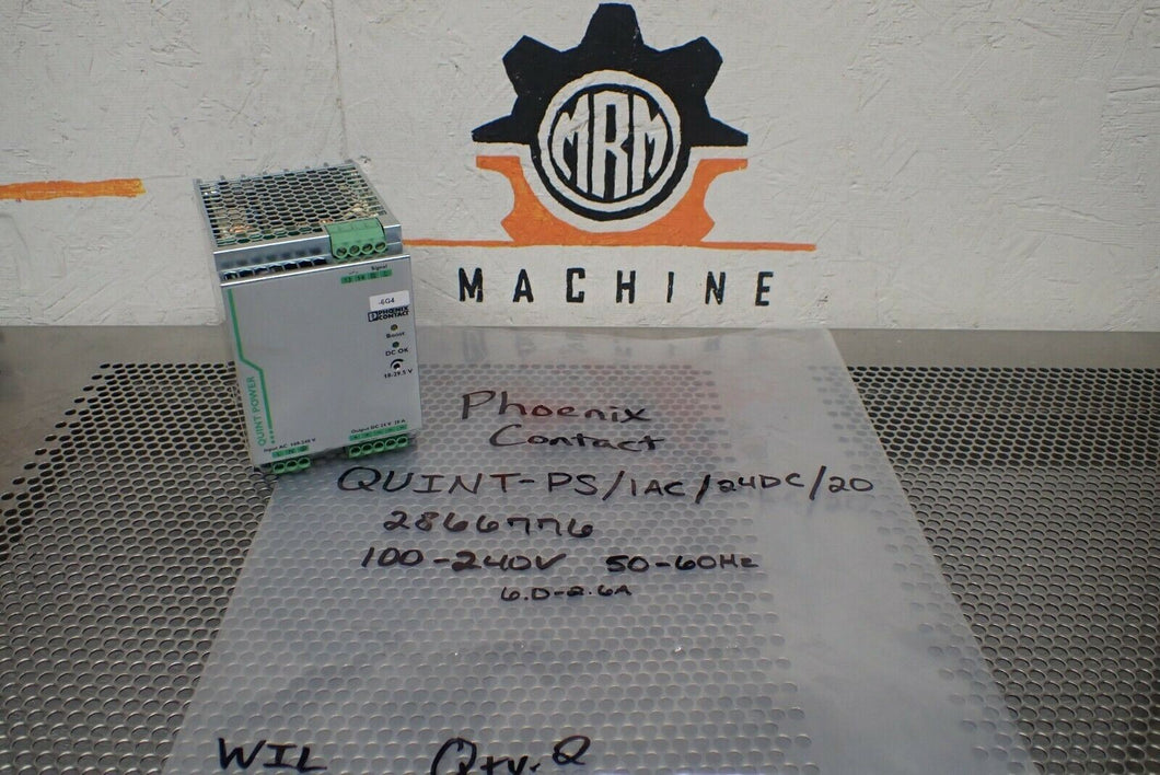 Phoenix Contact QUINT-PS/1AC/24DC/20 2866776 Power Supply 100-240V 50/60Hz Used