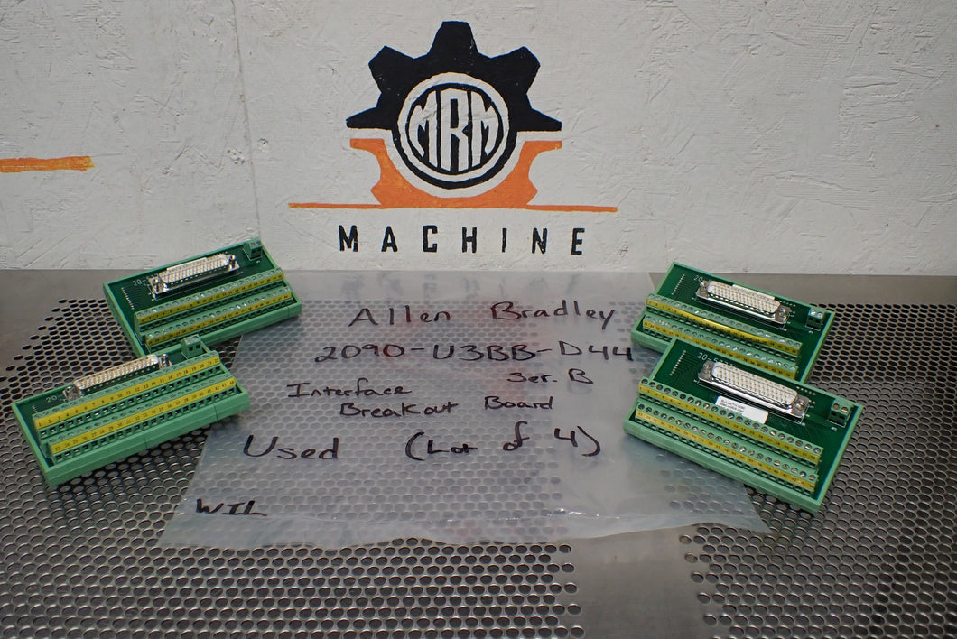 Allen Bradley 2090-U3BB-D44 Ser B Interface Breakout Board Used (Lot of 4)
